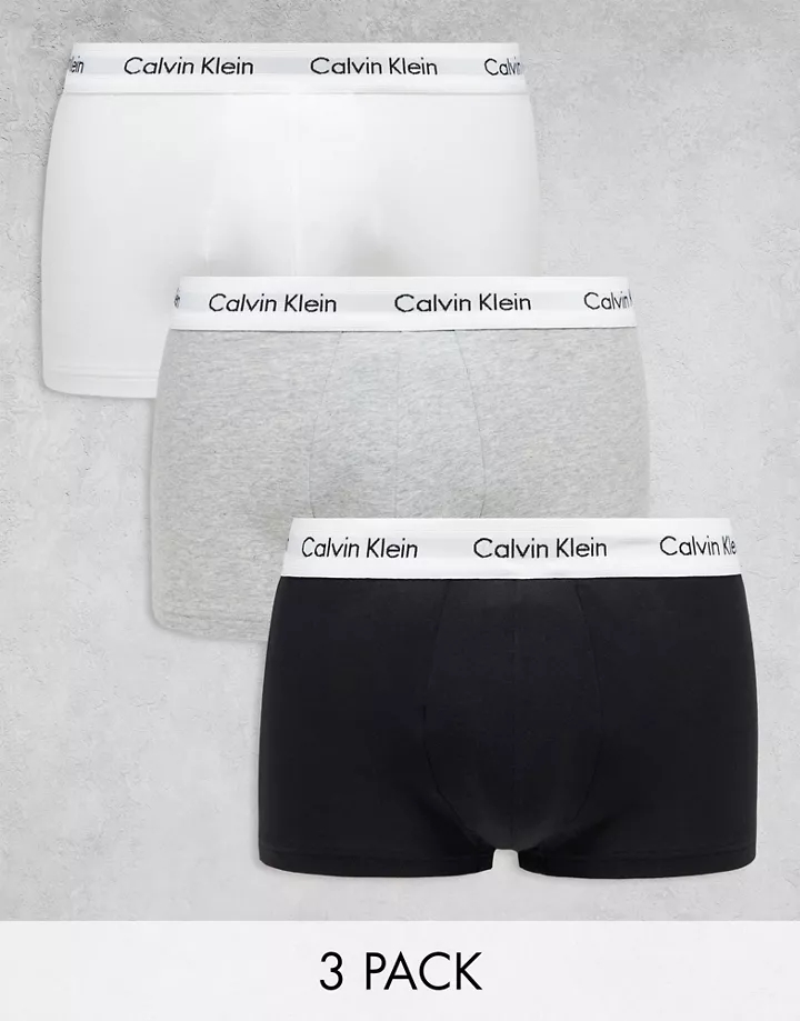 Pack de 3 calzoncillo multicolor de talle bajo de algodón elástico de Calvin Klein MULTICOLOR BYRxHg3X