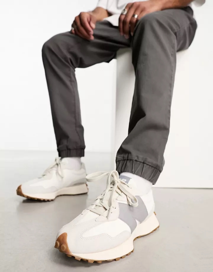 Zapatillas blancas y grises 327 de New Balance Blanco BfgjY0t0