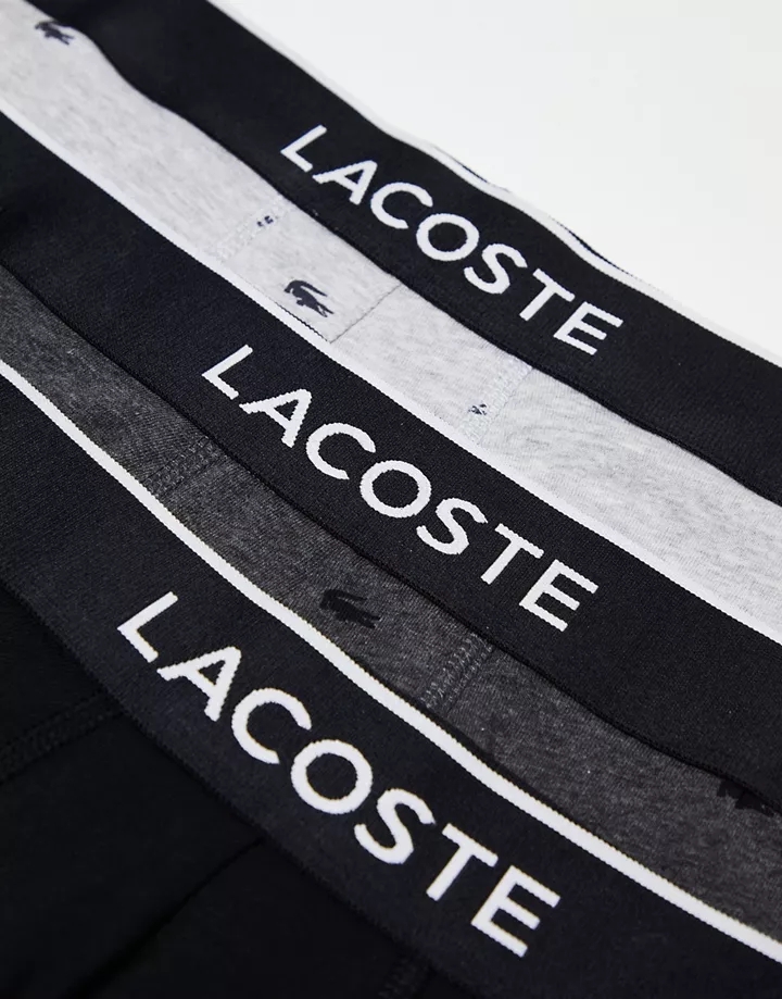 Pack de 3 calzoncillos negros de estilo casual con diseño de la marca de Lacoste Negro BsK30F6P