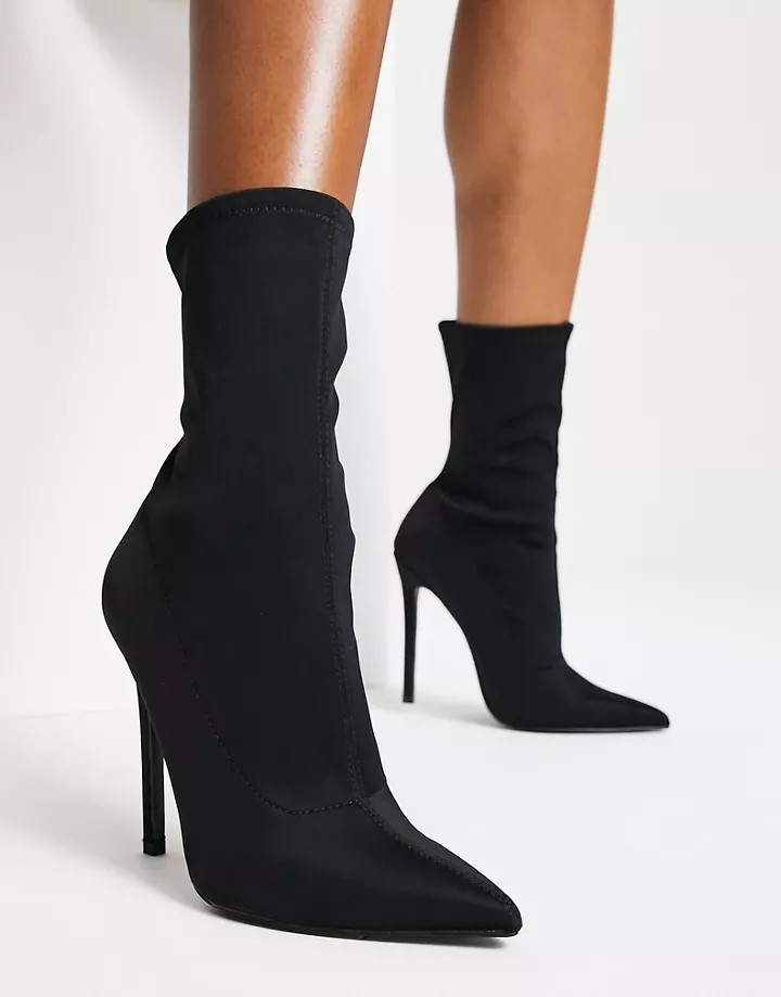Botas negras estilo calcetín con tacón alto Eleanor de DESIGN Neopreno negro BtwkwezL