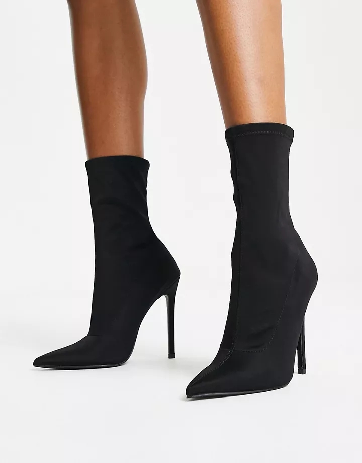 Botas negras estilo calcetín con tacón alto Eleanor de DESIGN Neopreno negro BtwkwezL