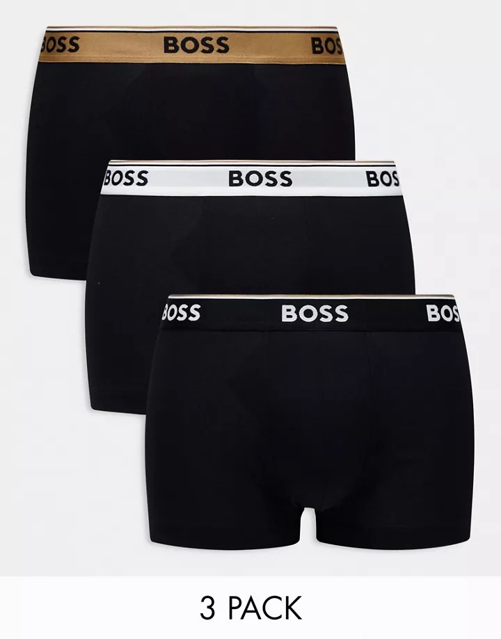 Pack de 3 calzoncillos negros Power de BOSS Bodywear Ne