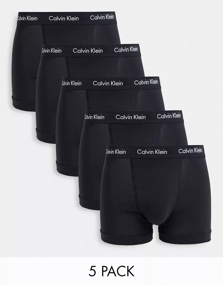 Pack de 5 calzoncillos negros de Calvin Klein Negro C90
