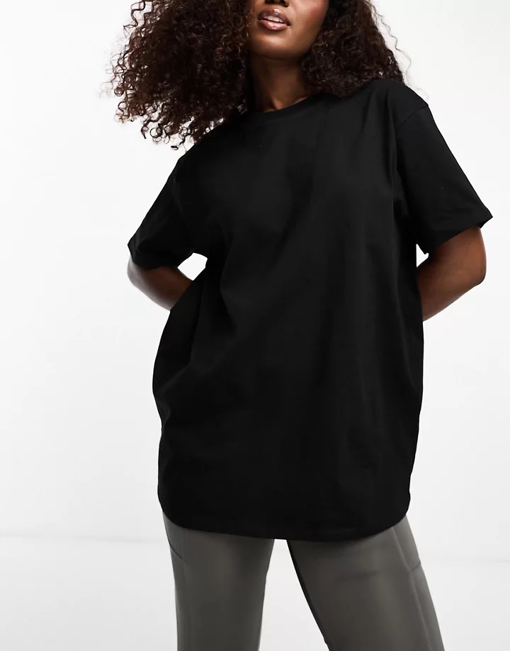 Camiseta negra extragrande de tejido de secado rápido Icon de 4505 Negro CDE658UQ