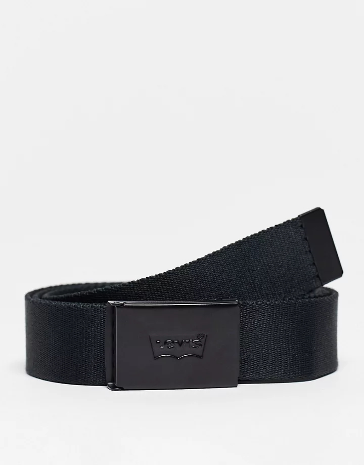 Cinturón de cincha negro con logo de murciélago a tono 