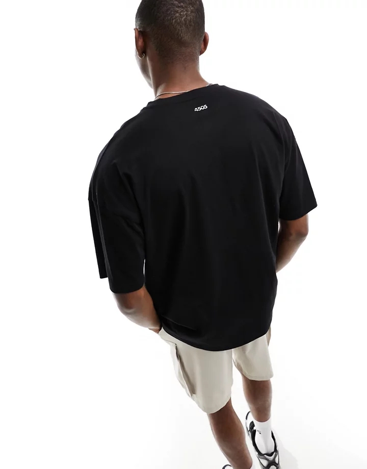 Camiseta deportiva negra extragrande de tejido de secado rápido Icon de 4505 Negro CJoccejx