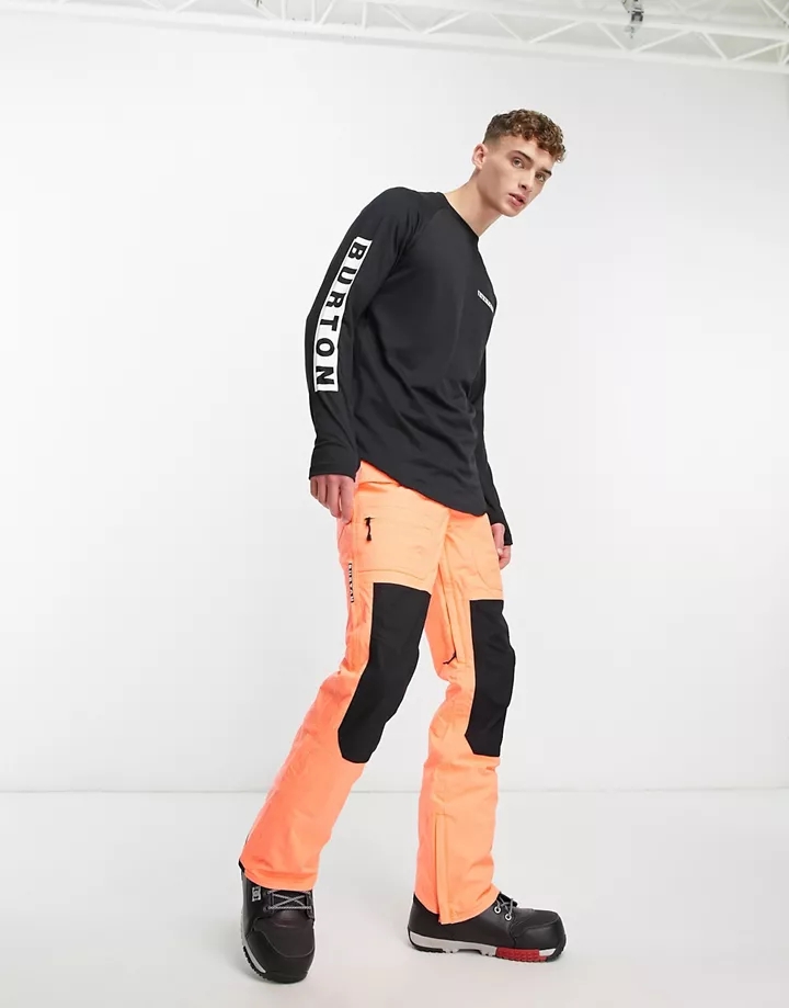 Pantalones de esquí naranjas y negros de corte slim Sou
