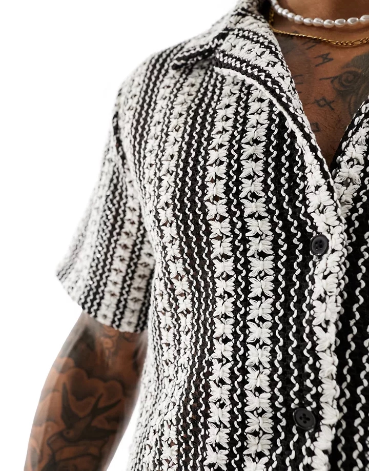 Camisa playera a rayas de croché de South Beach (parte de un conjunto) MULTICOLOR CpYPsyzi