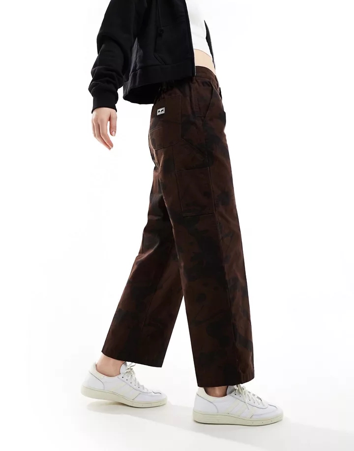 Pantalones marrones de estilo carpintero con diseño estampado Brighton de Obey Marrón DCDmA4rC