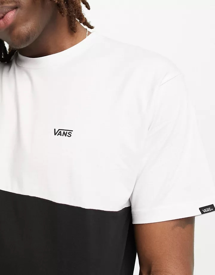 Camiseta blanca y negra con diseño color block de Vans Blanco DK4PgSdM