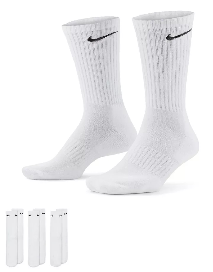 Pack de 3 pares de calcetines deportivos blancos Everyday Cushioned de Nike Training Blanco DKlkWuD6