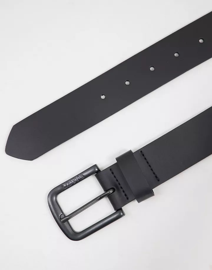 Cinturón negro mate de cuero y metal Seine de Levi´s Negro DWWx0XUr