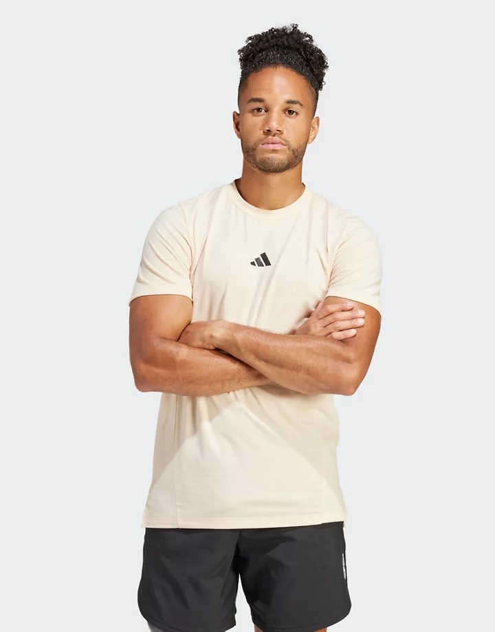 Camiseta deportiva beis Designed for Training de adidas Arena cristal DfRXtH2c