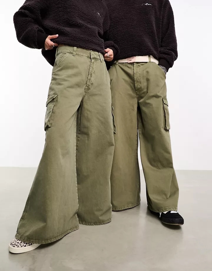Pantalones cargo caqui lavado premium de COLLUSION Unis