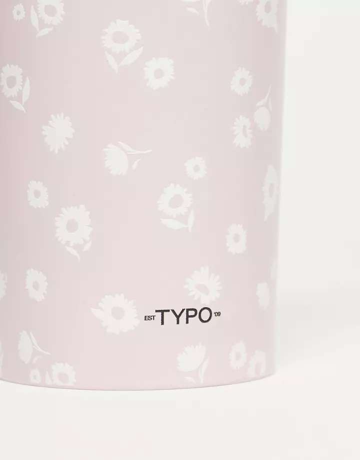 Taza rosa para batidos con estampado de margaritas de metal de TYPO Rosa EAnH9YmE
