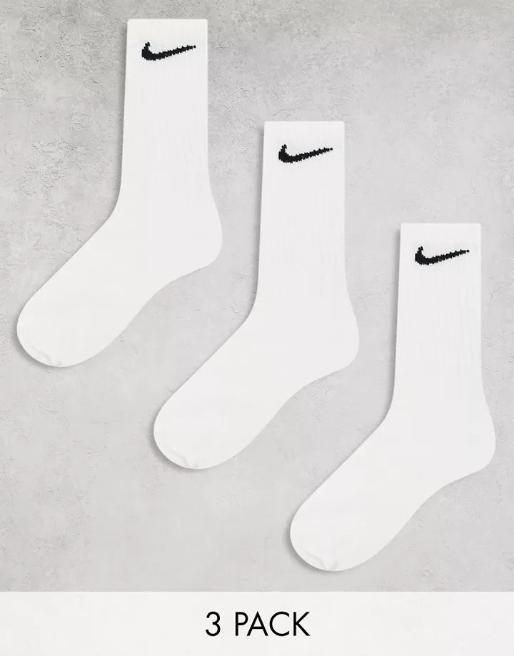 Pack de 3 pares de calcetines blancos de Nike Training 