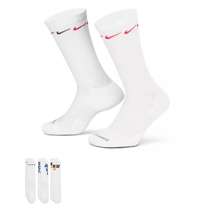 Pack de 3 pares de calcetines deportivos blancos unisex