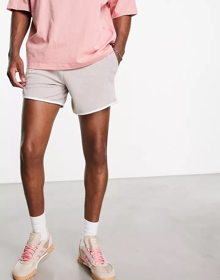Pantalones cortos rosa polvareda de estilo deportivo de tejido rizado de DESIGN Cenizas de rosas Epr9x5qq