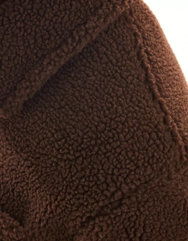 Sobrecamisa marrón extragrande de borreguito de DESIGN Marrón EuhdVADE