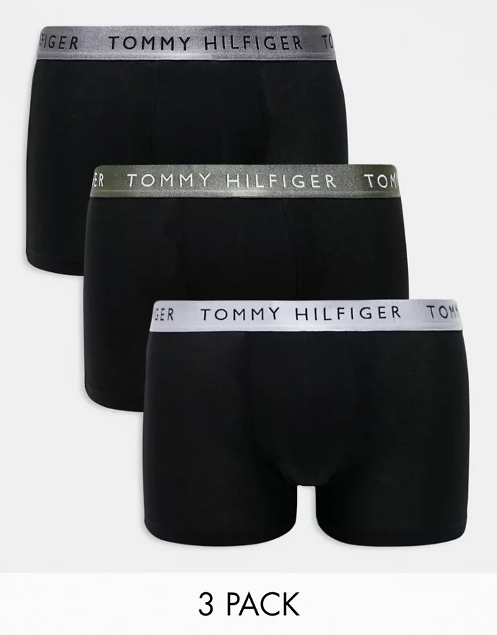 Pack de 3 calzoncillos negros con cinturillas de colore