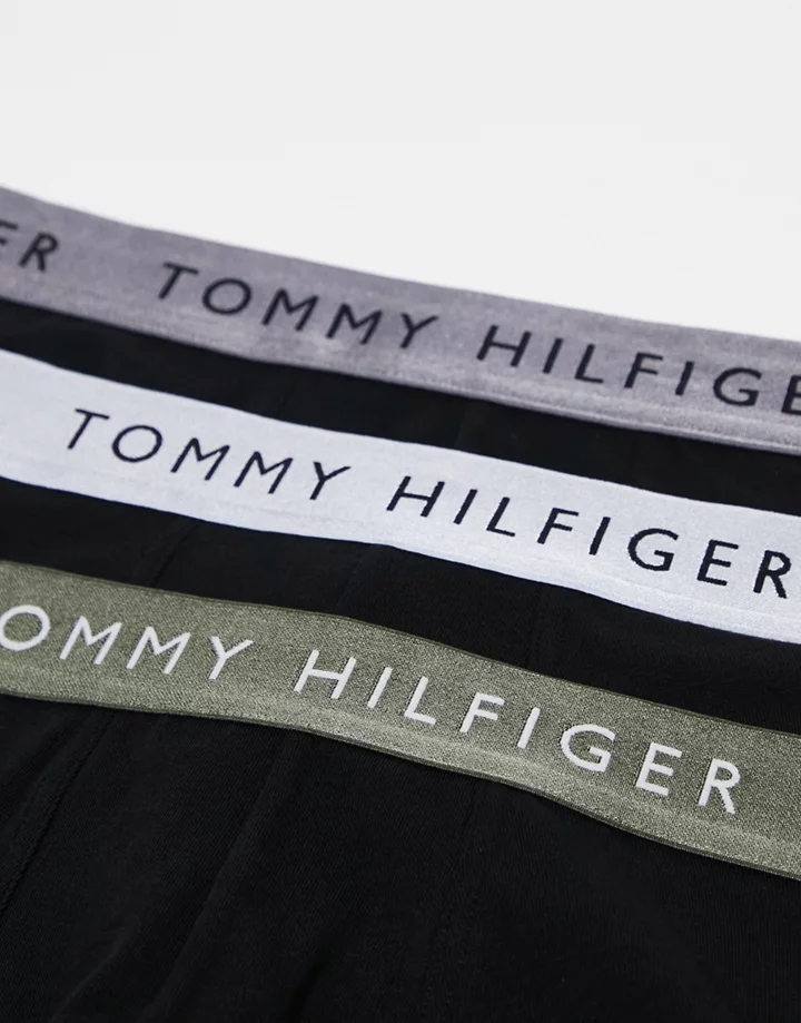 Pack de 3 calzoncillos negros con cinturillas de colores de Tommy Hilfiger Negro Eyz9xgv5