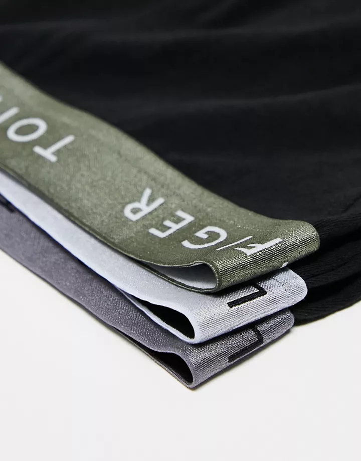 Pack de 3 calzoncillos negros con cinturillas de colores de Tommy Hilfiger Negro Eyz9xgv5