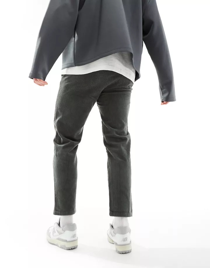 Pantalones capri gris lavado de pana de ONLY & SONS Gris oscuro FNLfKk2C