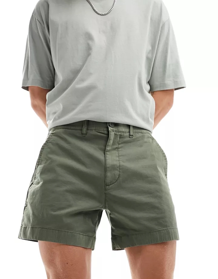 Pantalones cortos chinos de 5 Verde oscuro FaffCXzB