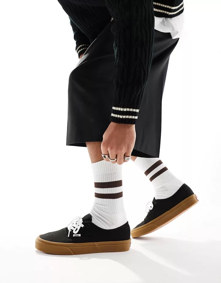 Zapatillas de deporte negras con suela de goma de Vans Authentic Negro Fdf0M0uL