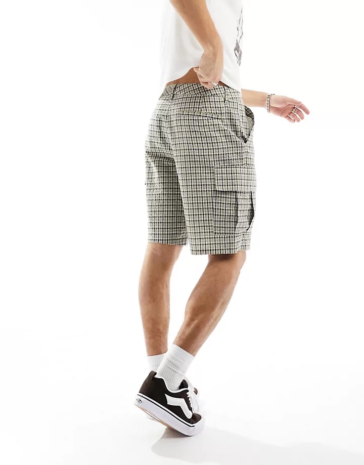 Pantalones cortos cargo a cuadros de corte skater de tejido texturizado de DESIGN Multicolor Fm5Q5O0j