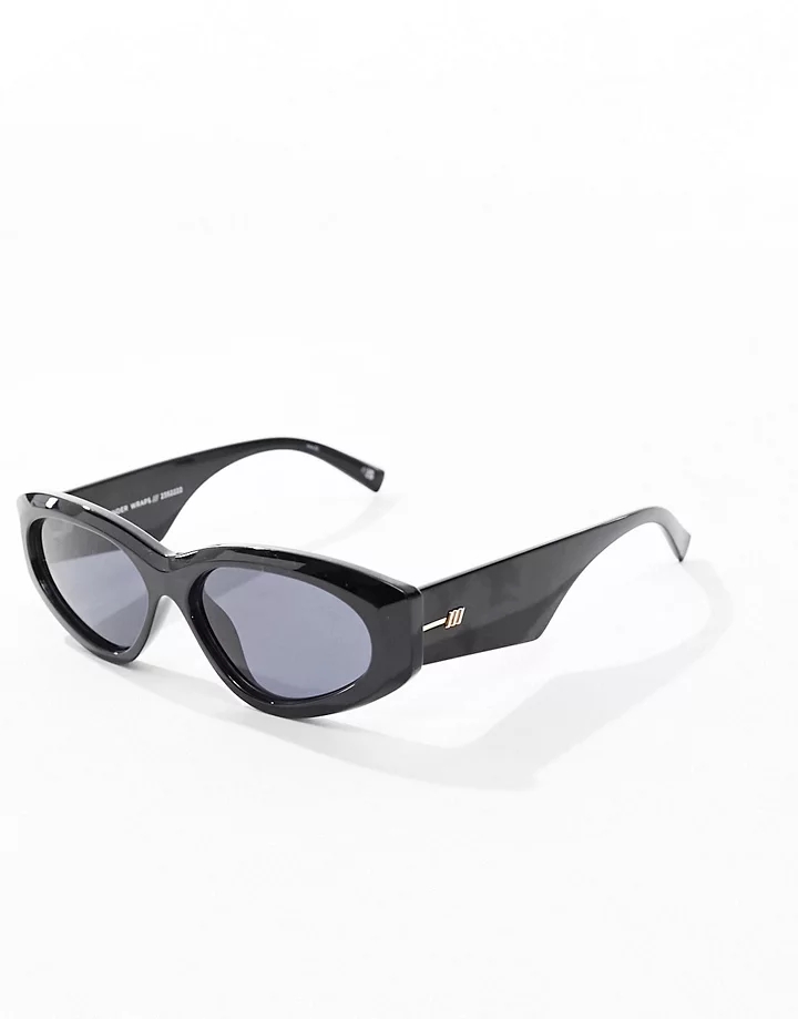Gafas de sol negras estilo ojos de gato Under Wraps de Le Specs Negro Fxkxa3E9