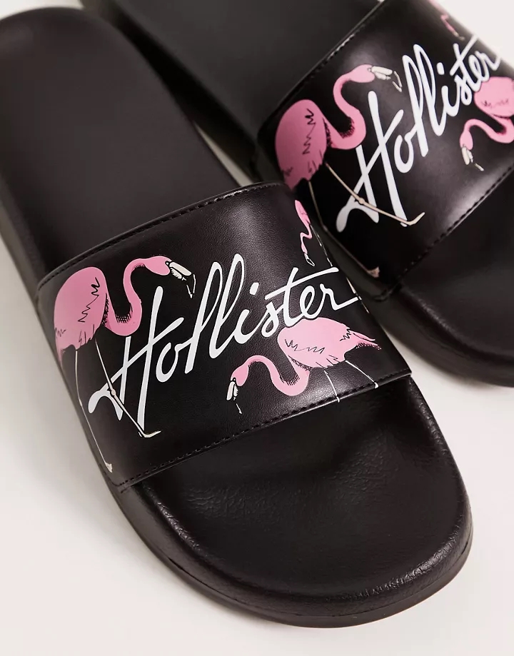 Sandalias negras con logo de Hollister Black FzvVG02w