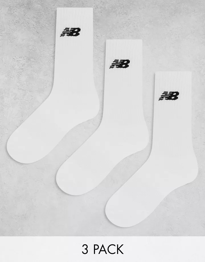 Pack de 3 pares de calcetines deportivos blancos con lo