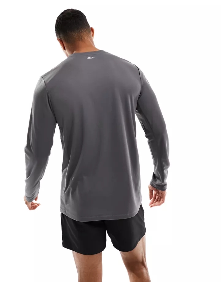 Camiseta deportiva de corte slim y manga larga de malla deportiva de secado rápido Icon de 4505  Gris antracita GAtCAc4g