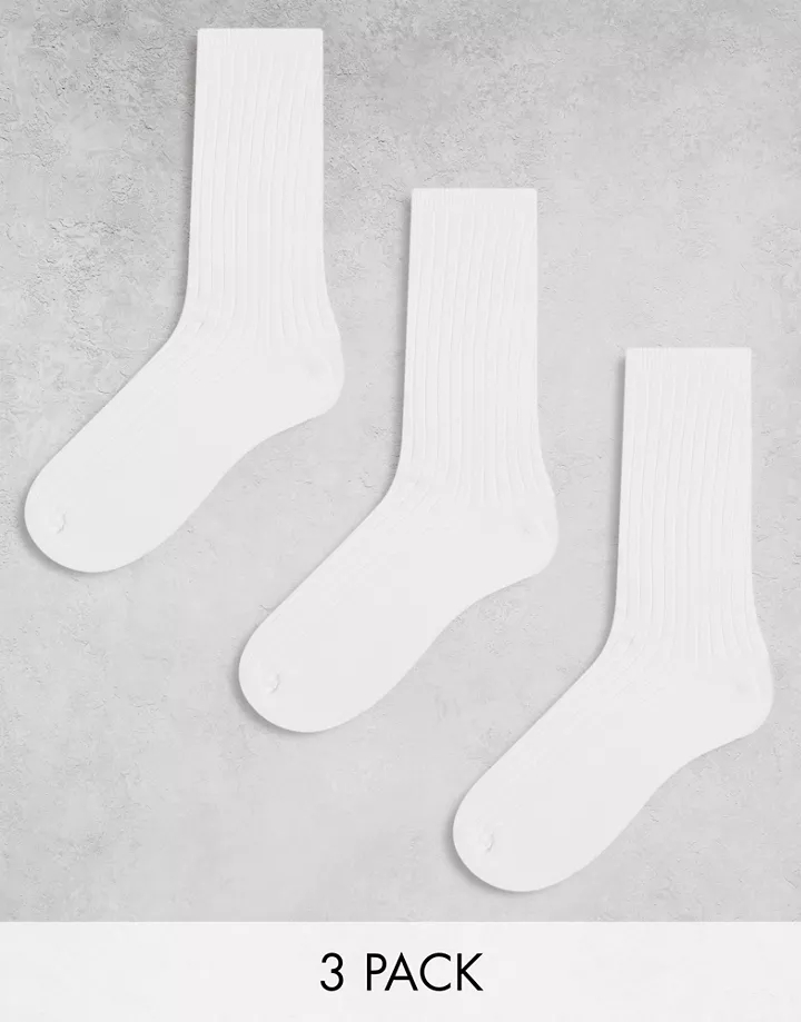 Pack de 3 pares de calcetines blancos Noah de Weekday B