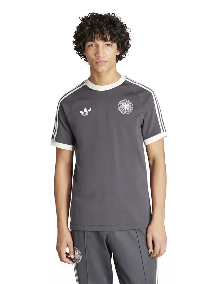 Camiseta negra con 3 rayas y detalle de la Federación Alemana de Fútbol adicolor de adidas Originals Negro Gl0iEQIh