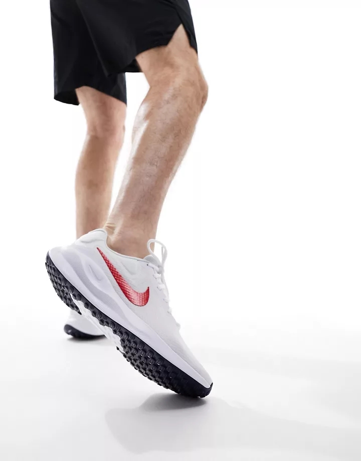 Zapatillas de deporte blancas y rojas Revolution 7 de Nike Blanco GmbNUoxb