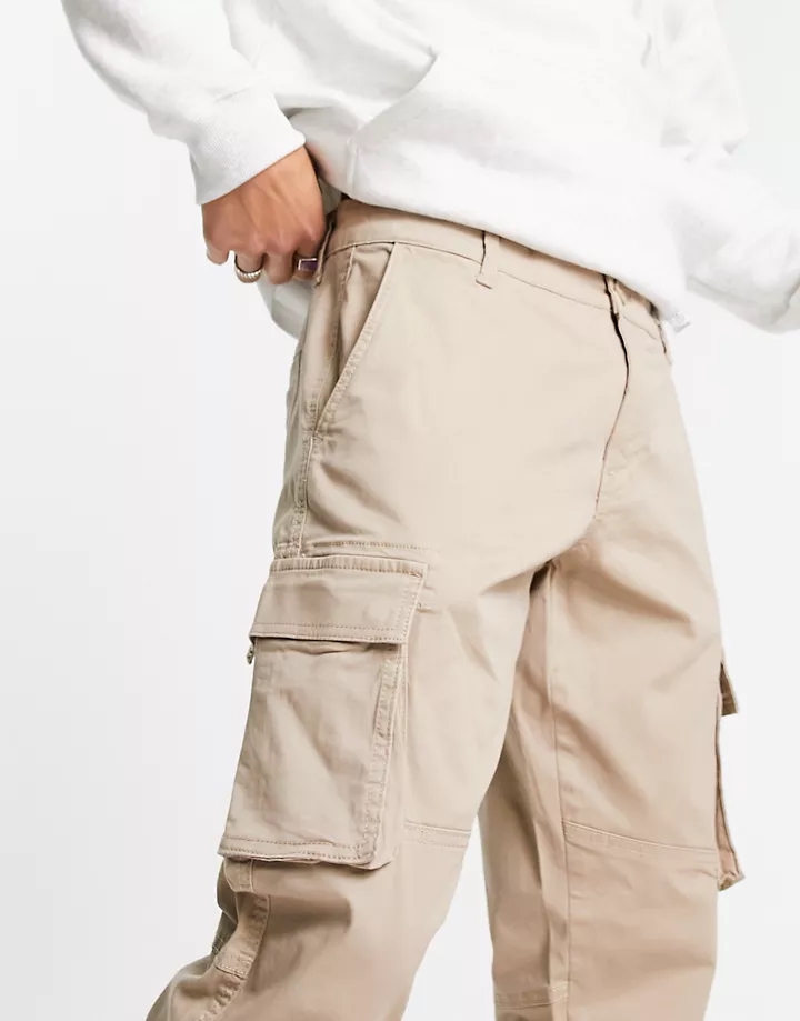 Pantalones piedra cargo de corte slim con bajos ajustados de Only & Sons Chinchilla GzEBW3jC