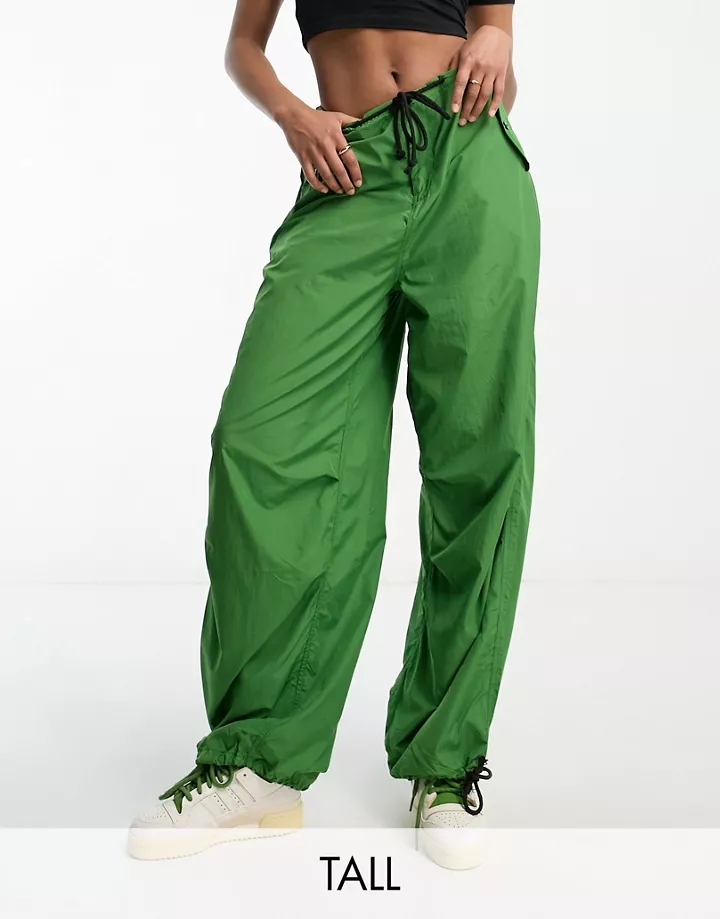 Pantalones verdes estilo paracaidista con cordón ajustable de Noisy May Tall Verde HIz1j84L