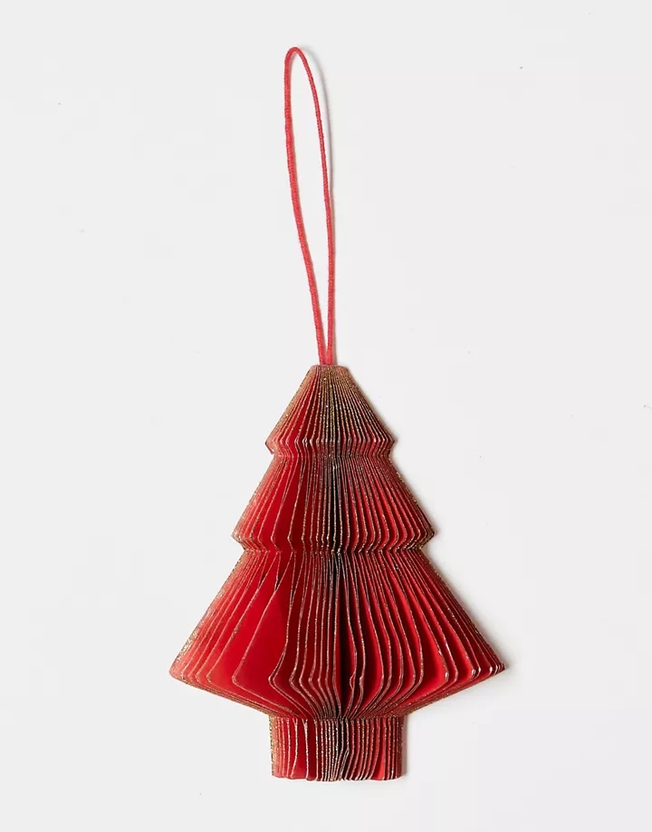 Adorno para árbol de Navidad rojo de papel de panal de Accessorize Rojo HgUvIjWJ