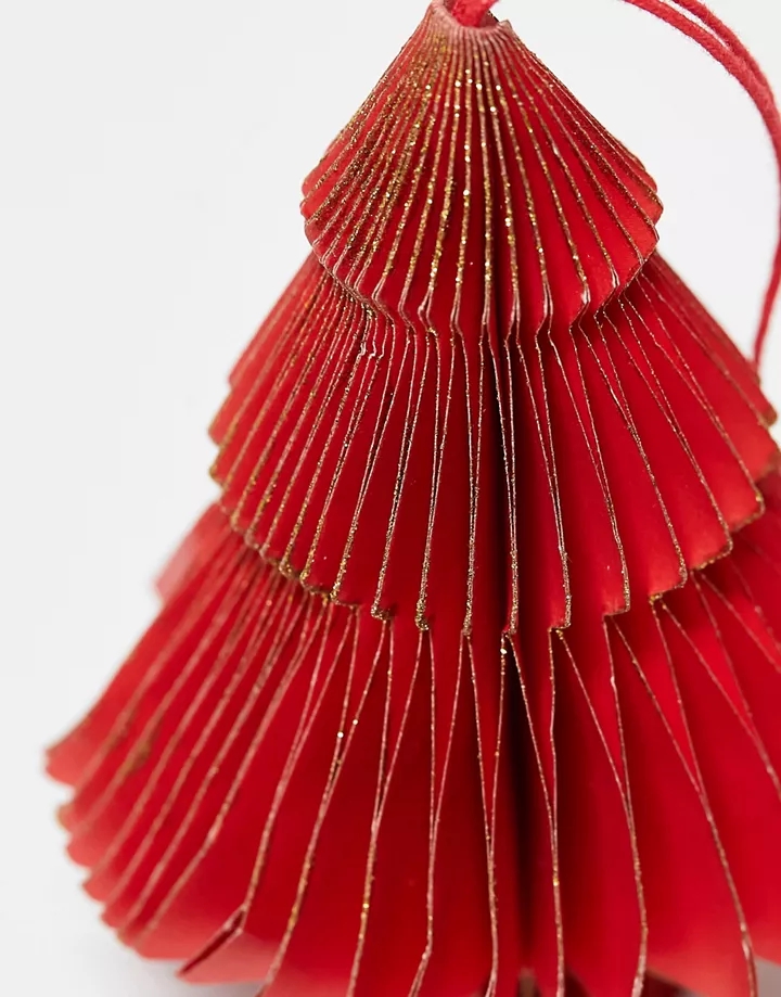 Adorno para árbol de Navidad rojo de papel de panal de Accessorize Rojo HgUvIjWJ