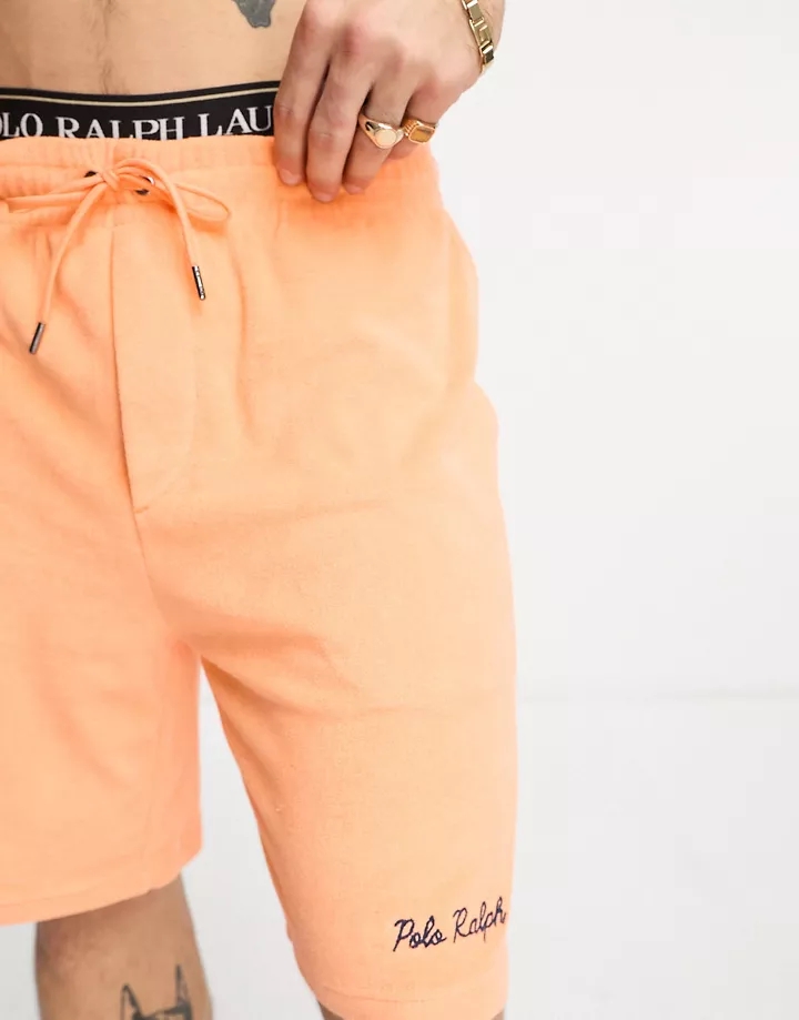 Pantalones cortos naranjas con logo de felpa de rizo de la colaboración exclusiva de Polo Ralph Lauren x Naranja bHm5M5B6