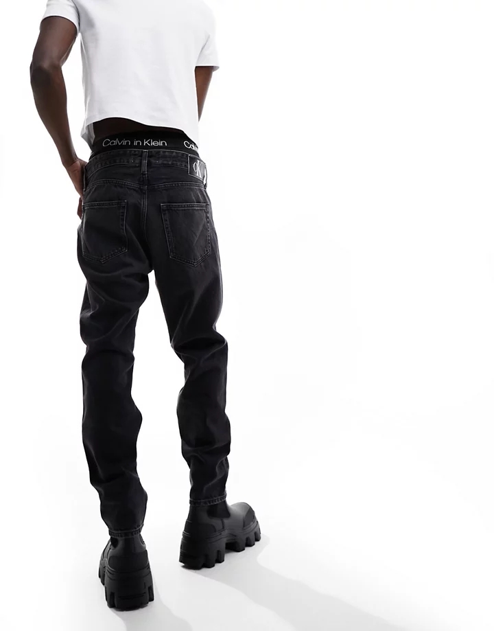 Vaqueros dad negros de Calvin Klein Jeans Negro lavado 
