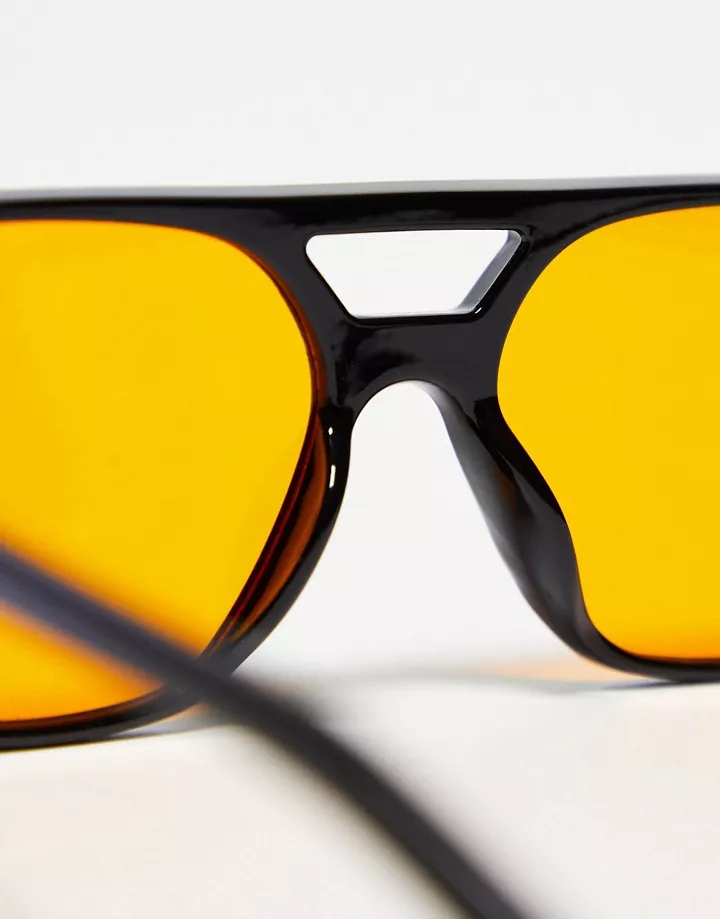 Gafas de aviador con montura fina y lentes naranjas de DESIGN MULTICOLOR bR5N71z5