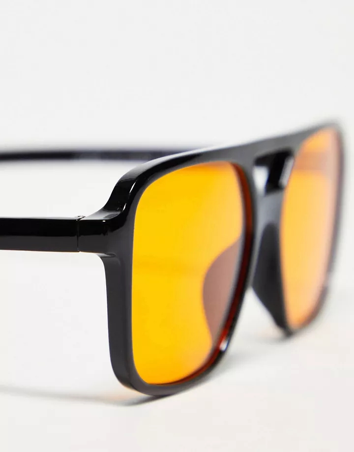 Gafas de aviador con montura fina y lentes naranjas de DESIGN MULTICOLOR bR5N71z5