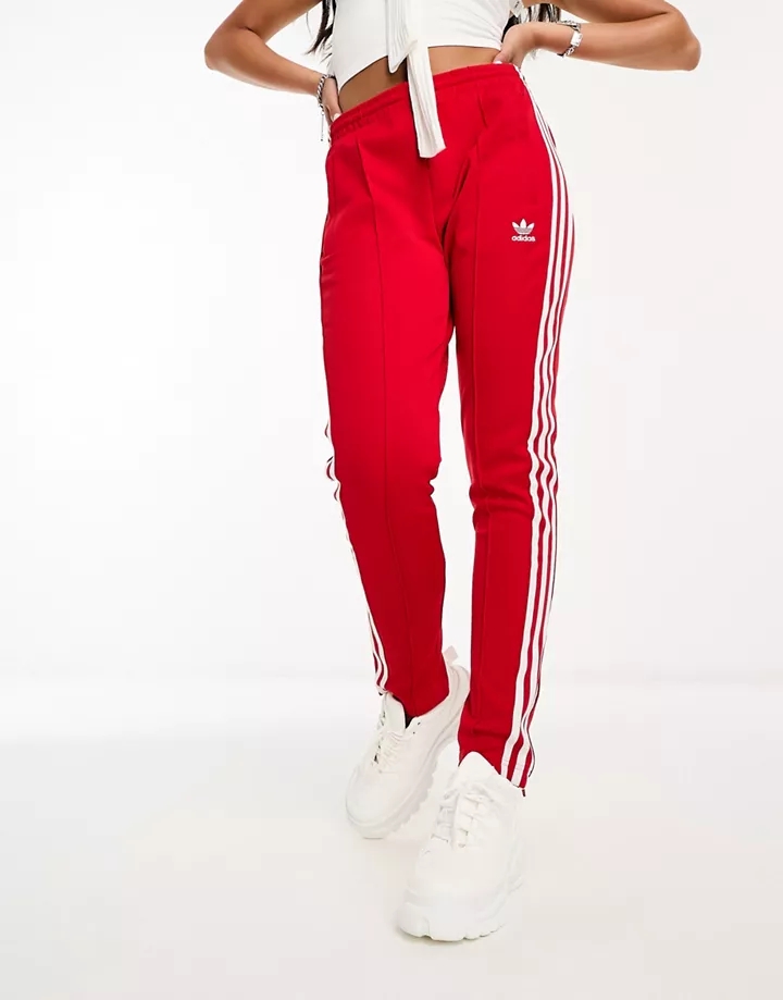 Pantalones rojos de chándal SST de adidas Originals El 