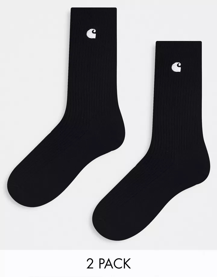 Pack de 2 pares de calcetines negros Madison de Carhartt WIP Negro byZdkS8U
