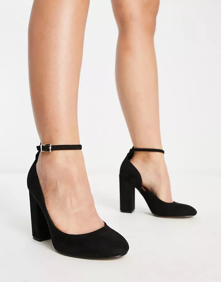 Zapatos negros con tacón alto de bloque Placid de DESIGN Wide Fit Negro bzacCFRt