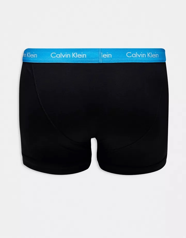 Pack de 3 calzoncillos negros elásticos con cinturilla de colores de algodón de Calvin Klein Plus Negro c4XtK5Rh