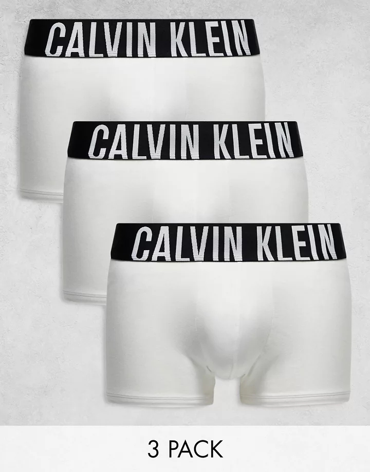 Pack de 3 calzoncillos blancos elásticos de algodón Intense Power de Calvin Klein Blanco cA4qJLKb